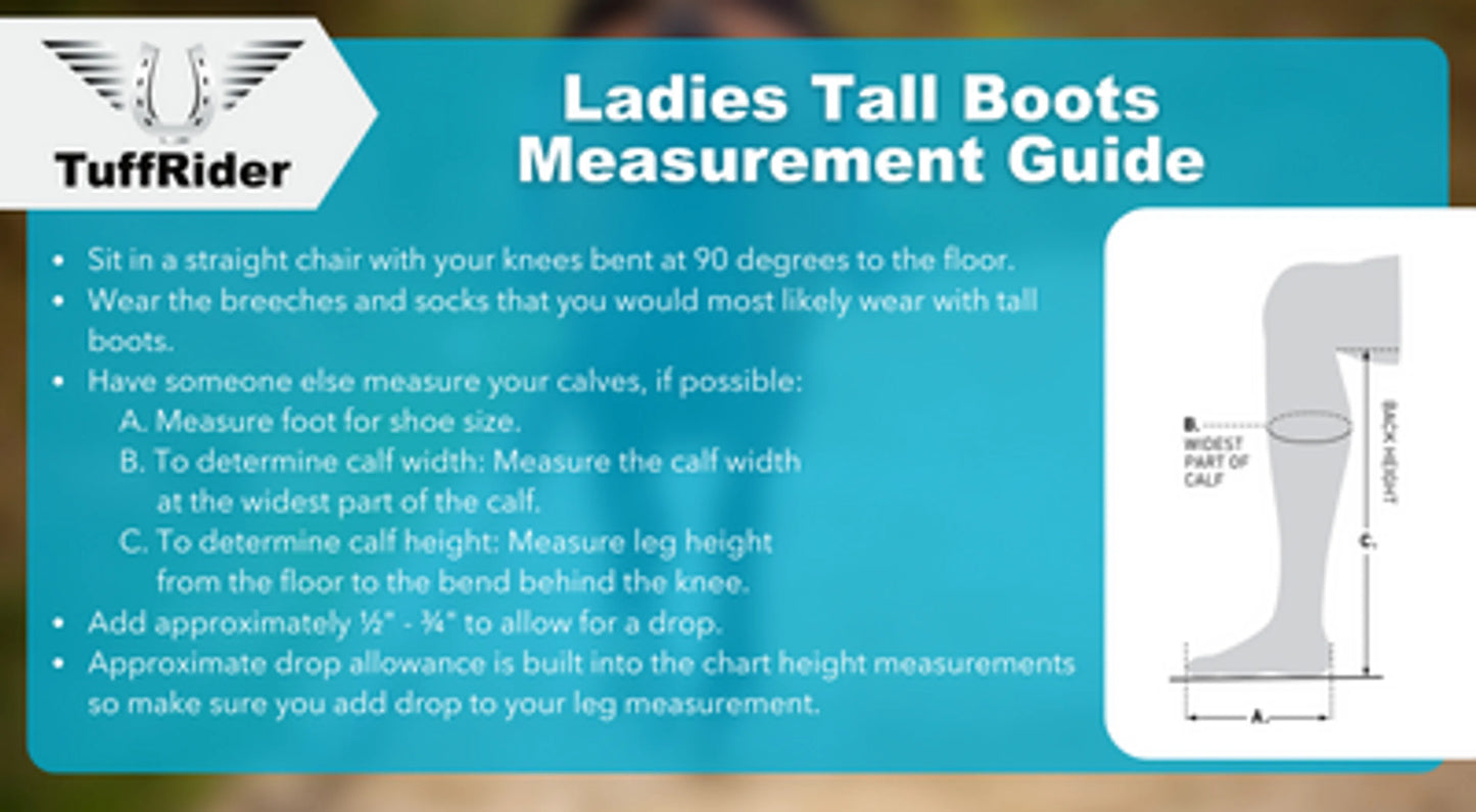 Women's Synthetic Field Boots - TuffRider Starter Back Zipper Riding Boots - Pack Of: 1