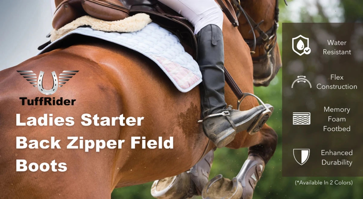 Women's Synthetic Field Boots - TuffRider Starter Back Zipper Riding Boots - Pack Of: 1 - Pets Perfect