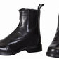 Men's Paddock Boots - TuffRider Baroque Front Zip Leather Riding Boots with Metal Zipper in black leather