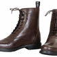 Men's Laced Paddock Boots - TuffRider Baroque Full Grain Leather Riding Boots with Lace-Up Front in dark brown leather