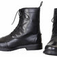 Men's Laced Paddock Boots - TuffRider Baroque Full Grain Leather Riding Boots with Lace-Up Front in black leather