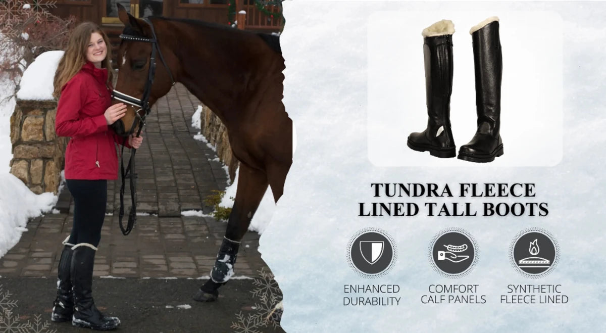 Women's Winter Riding Boots - TuffRider Tundra Fleece Lined Tall Boots for Cold Weather - Color: Black | Pack Of: 1 - Pets Perfect