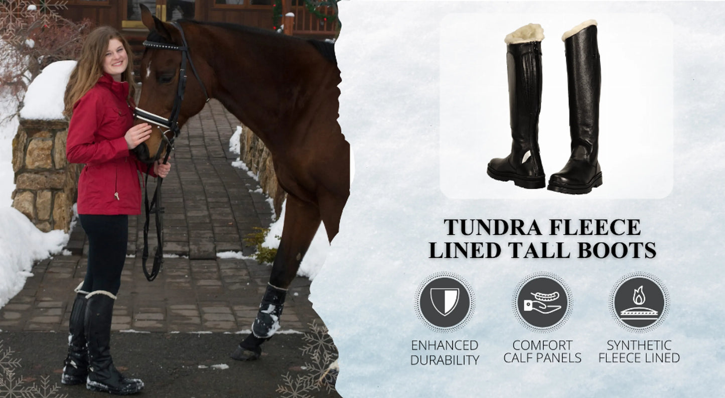 Women's Winter Riding Boots - TuffRider Tundra Fleece Lined Tall Boots for Cold Weather - Color: Black | Pack Of: 1