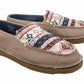 TuffRider Women's Slip-On Canvas Graphix Shoes - Memory Foam Equestrian Casual Shoes in tan with patterned fabric detail