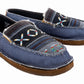 TuffRider Women's Slip-On Canvas Graphix Shoes - Memory Foam Equestrian Casual Shoes in blue with patterned fabric uppers