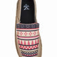 TuffRider Women's Slip-On Canvas Graphix Shoes - Memory Foam Equestrian Casual Shoes with patterned fabric upper and tan canvas sides