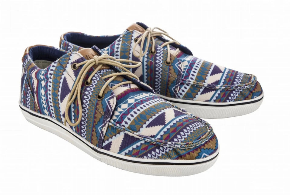 TuffRider Women's Lace-Up Canvas Graphix Shoes, Teal pyramids/10.5, view 2