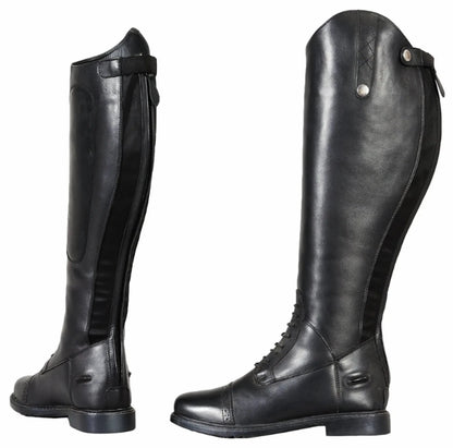 Women's Wide Calf Field Boots - TuffRider Plus Rider Leather Riding Boots with Memory Foam - Color: Black | Pack Of: 1 - Pets Perfect