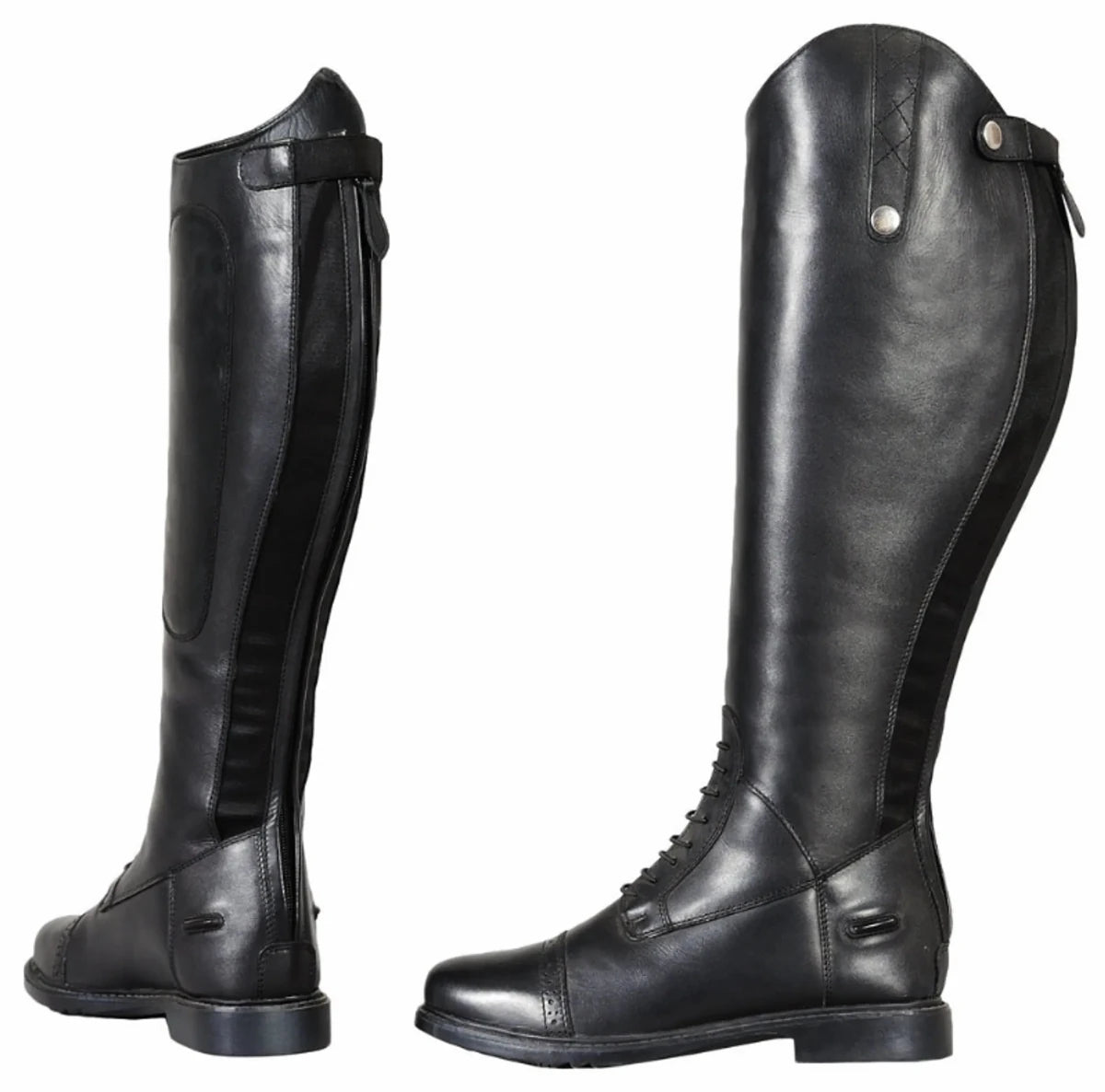 Women's Wide Calf Field Boots - TuffRider Plus Rider Leather Riding Boots with Memory Foam - Color: Black | Pack Of: 1 - Pets Perfect