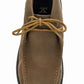 TuffRider Men's Lace Chukka Boot in brown suede with tan laces and black sole, viewed from above.