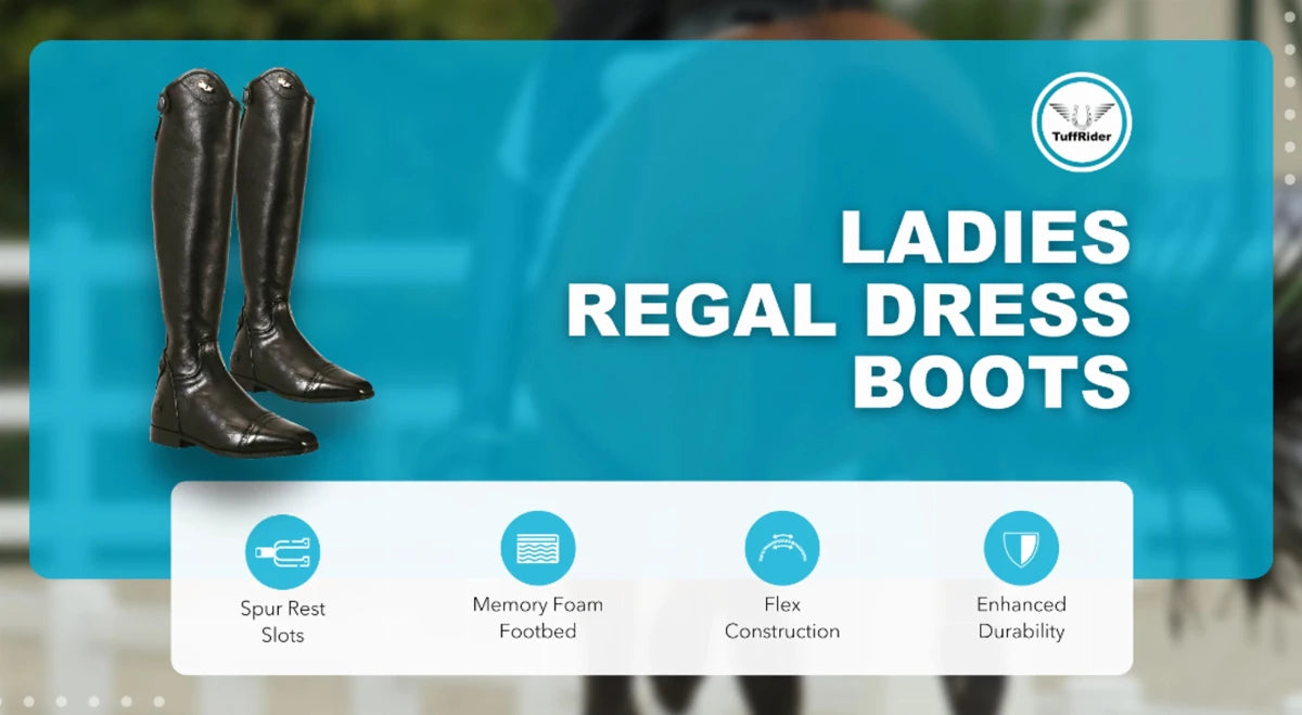 Women's Leather Riding Boots - Premium Equestrian Dress Boots for Dressage and Show - Color: Black | Pack Of: 1 - Pets Perfect