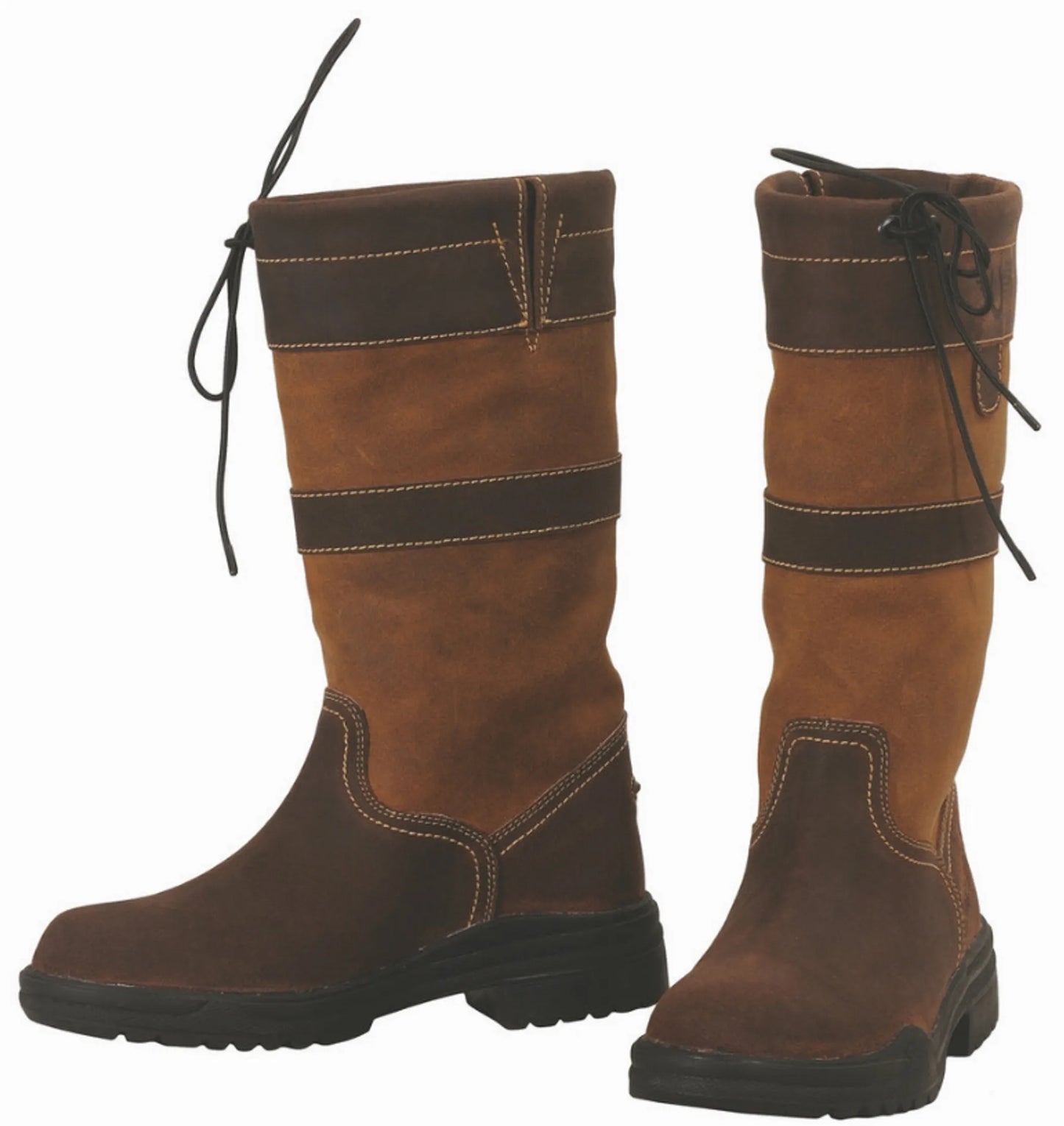 Women's Short Country Boots - Water-Resistant Barn Boots with Drawstring Closure