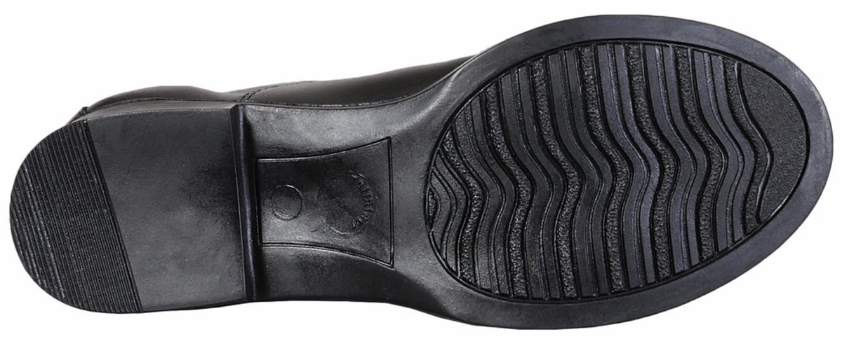 Women's Tall Dress Boots - Leather Dressage Riding Boots with Spanish Top and Back Zipper - Color: Black | Pack Of: 1 outsole view
