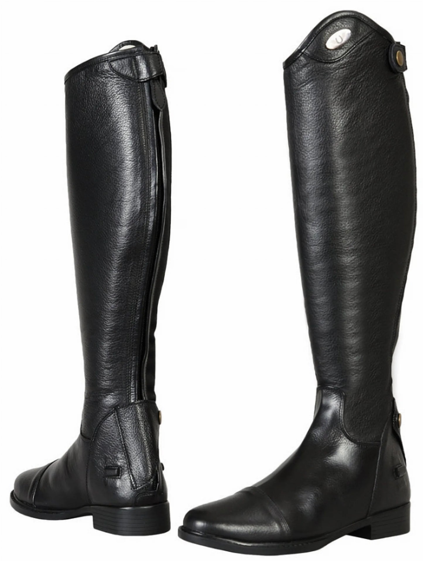 Women's Tall Dress Boots - Leather Dressage Riding Boots with Spanish Top and Back Zipper - Color: Black | Pack Of: 1