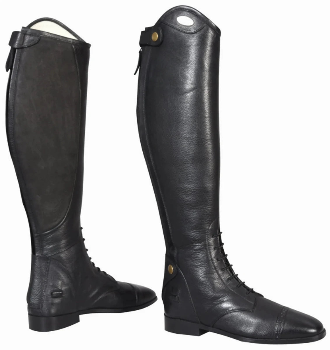 Women's Extra Tall Field Boots - TuffRider Regal Leather Riding Boots with Memory Foam - Color: Black | Pack Of: 1 - Pets Perfect