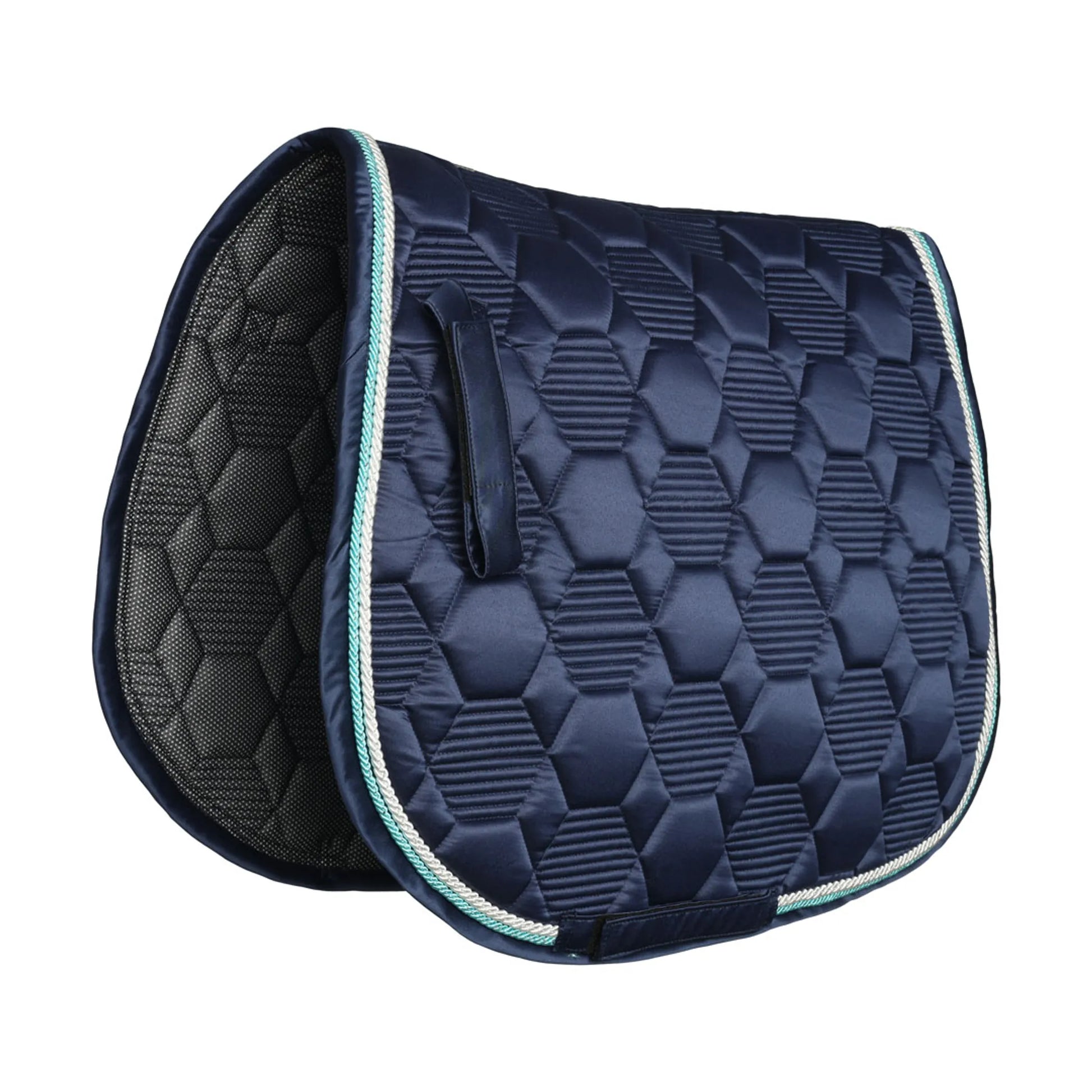 Lettia Honeycomb Collection Saddle Pad - BLACK with textured hexagonal pattern and reinforced edges for equestrian use