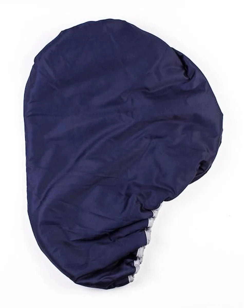 Lettia Dressage Saddle Cover in navy blue, designed to protect and store equestrian saddles securely.
