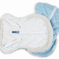 Lettia CoolMax Half Pad set in white and blue with quilted pattern and fleece edging for horse tack use