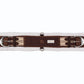 Lettia Western Memory Foam Cinch- 36" with brown straps, metal buckles, and white memory foam padding for horse tack.