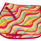 Lettia Groovy Print All Purpose Pad with colorful wavy design and pink trim designed for equestrian use