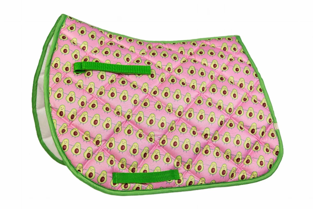 Lettia Avocado All Purpose Pad with green trim and avocado print, designed for versatile pet use and comfort.