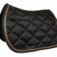 Lettia Rosegold AP Pad Black quilted saddle pad with rose gold trim for comfortable horse riding and equestrian supplies