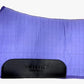 Lettia Western Saddle Pad in blue with black leather patch, designed for comfortable horse tack support.