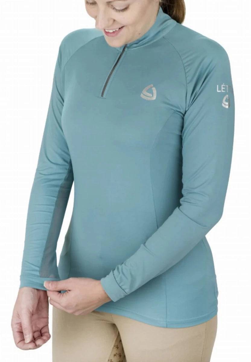 Lettia Women Quarter-Zip Neck UPF 50+ Sun Shirt, Seafoam/XS, view 31