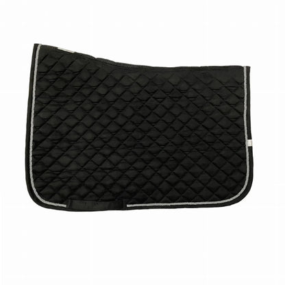 Lettia Coolmax Shadow Saddle Pad in black with diamond quilted pattern and reflective trim for equestrian use