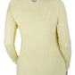 Woman wearing a pale yellow Lettia Women Quarter-Zip Neck UPF 50+ Sun Shirt shown from the back