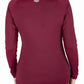 Back view of woman wearing burgundy Lettia Women Quarter-Zip Neck UPF 50+ Sun Shirt with long sleeves