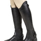 Lettia Adult London Leather Half Chaps in black worn over beige riding pants with black shoes in equestrian style