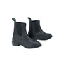 Lettia Ladies Zip Paddock Shoes- Black- 6 classic black equestrian boots with side elastic panels and back pull tabs