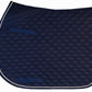 Lettia CoolMax ProSeries All Purpose Pad navy blue quilted saddle pad with white trim for equestrian use