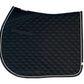 Lettia CoolMax ProSeries All Purpose Pad black quilted horse saddle pad with white trim for equestrian use