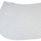 White quilted saddle pad shown flat with slight texture, Lettia CoolMax ProSeries All Purpose Pad