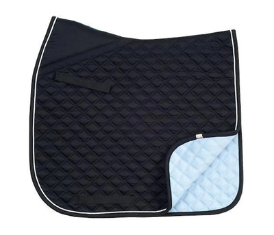 Lettia CoolMax ProSeries Dressage Pad, Black w/ white piping & black trim/1
