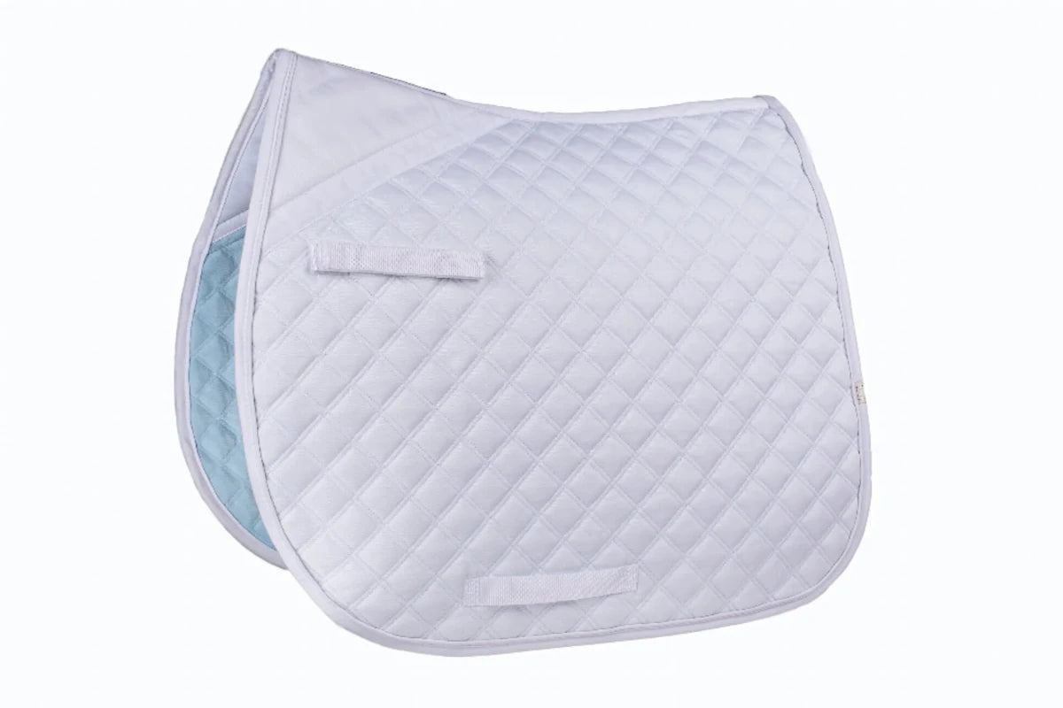Lettia CoolMax ProSeries Dressage Pad in white quilted fabric for horse saddle cushioning and comfort