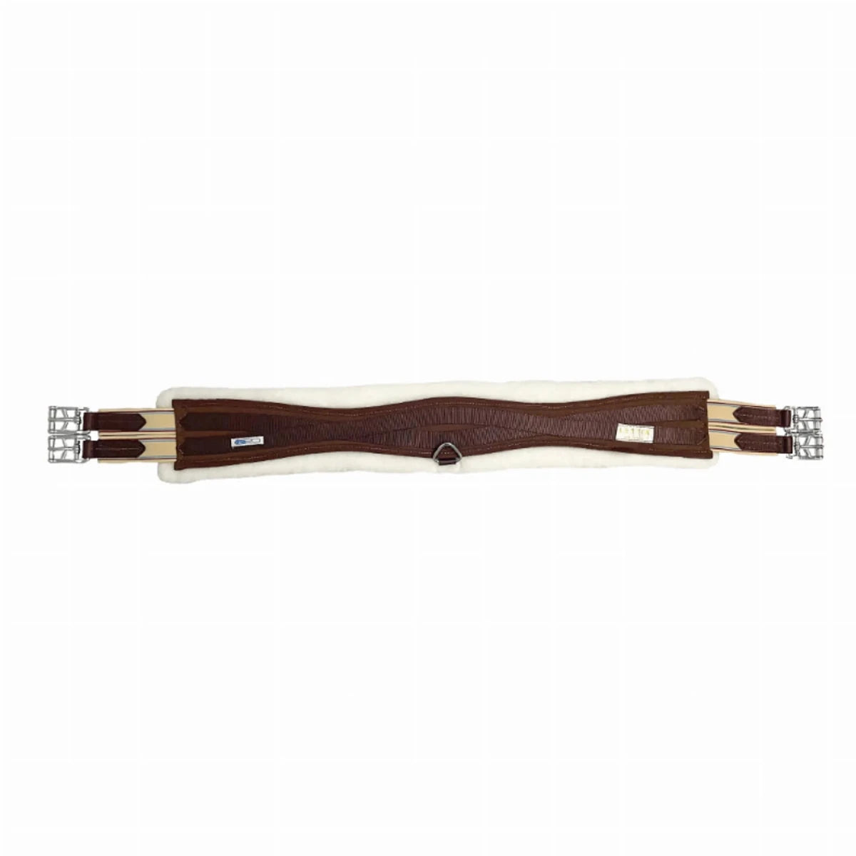 Lettia Coolmax Clik Girth with brown leather and cushioned padding for equestrian use in premium pet supplies