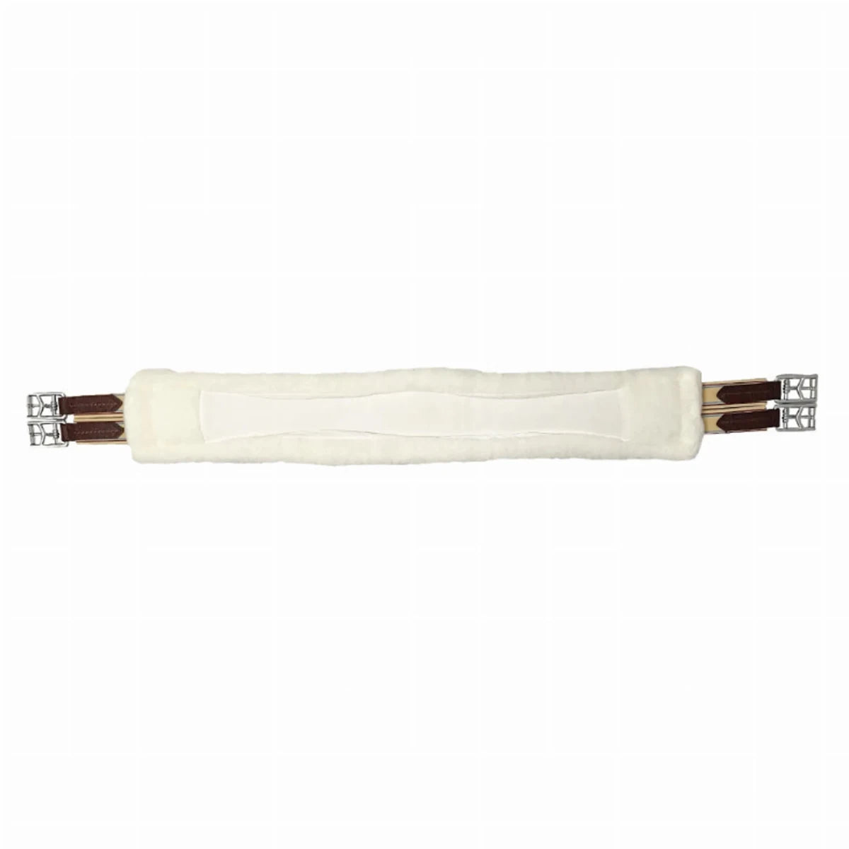 Lettia Coolmax Clik Girth with soft, padded white material and sturdy brown straps for comfortable horse riding gear
