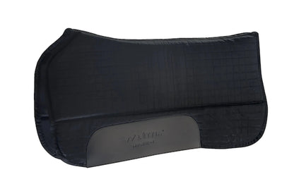 Lettia CoolMax Western Saddle Pad - Moisture Wicking Wool Felt Pad with Contoured Design in black for equestrian use