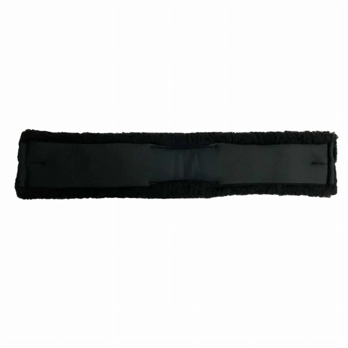 Black padded equestrian girth with soft edging for comfort, Lettia Coolmax Dressage Girth for horse tack and equestrian supplies.