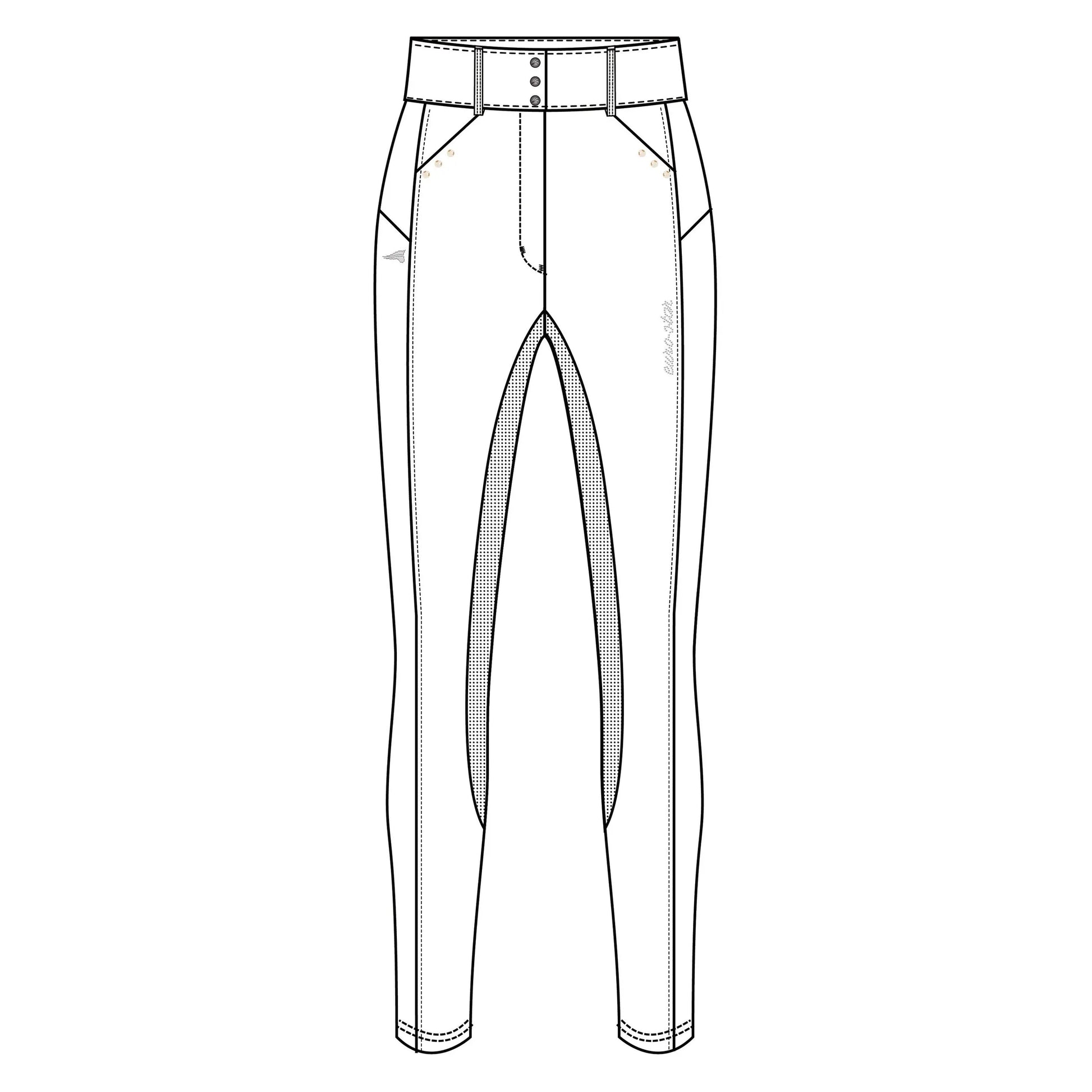 Euro-Star Riding Breeches ESAurelia Comp Grip Connect Full Grip-White-32 with full grip and front pockets for equestrian use