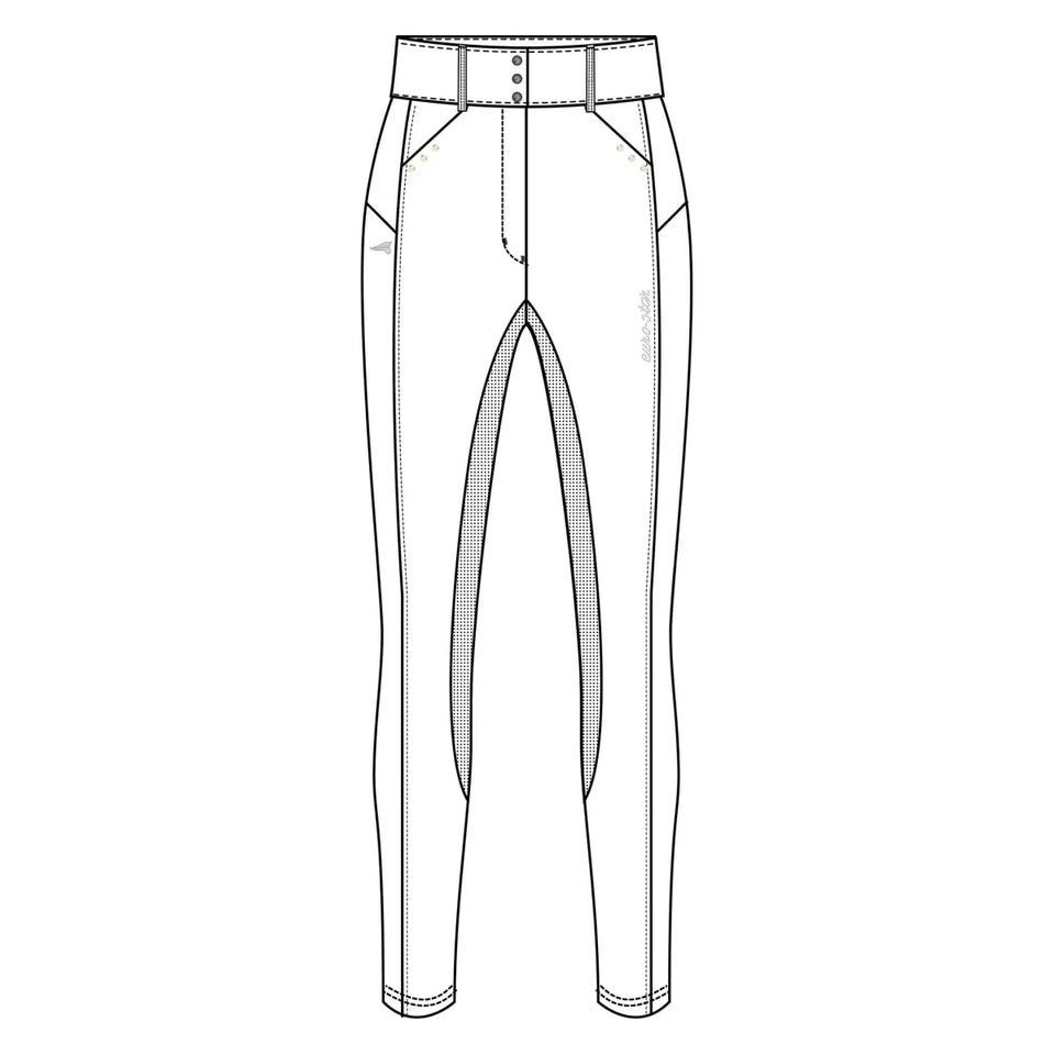 Euro-Star Riding Breeches ESAurelia Comp Grip Connect Full Grip-White, view 5