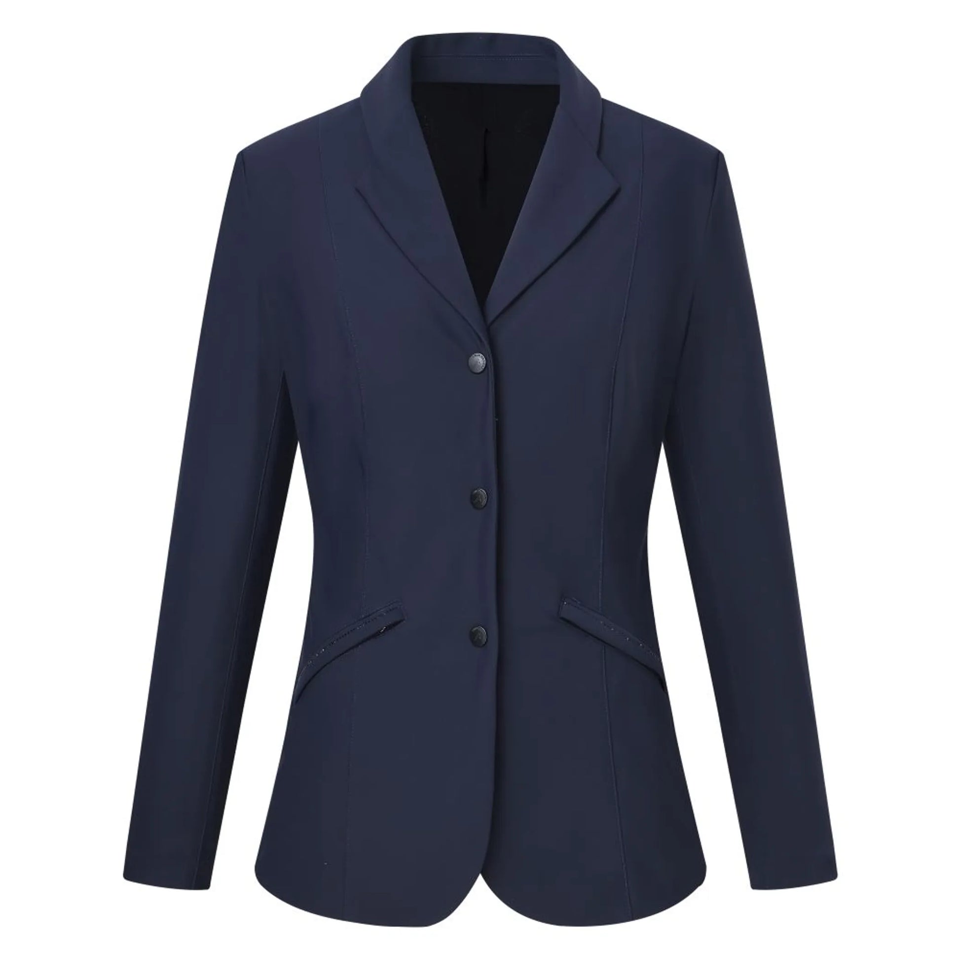 Euro-Star Competition jacket ESLucia-Night-38 in navy blue, tailored fit with three-button front and lapel collar