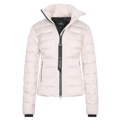 Euro-Star Bomber jacket ESCarrera-Ivory-S, ivory padded winter jacket with black zipper and high collar for warmth and style