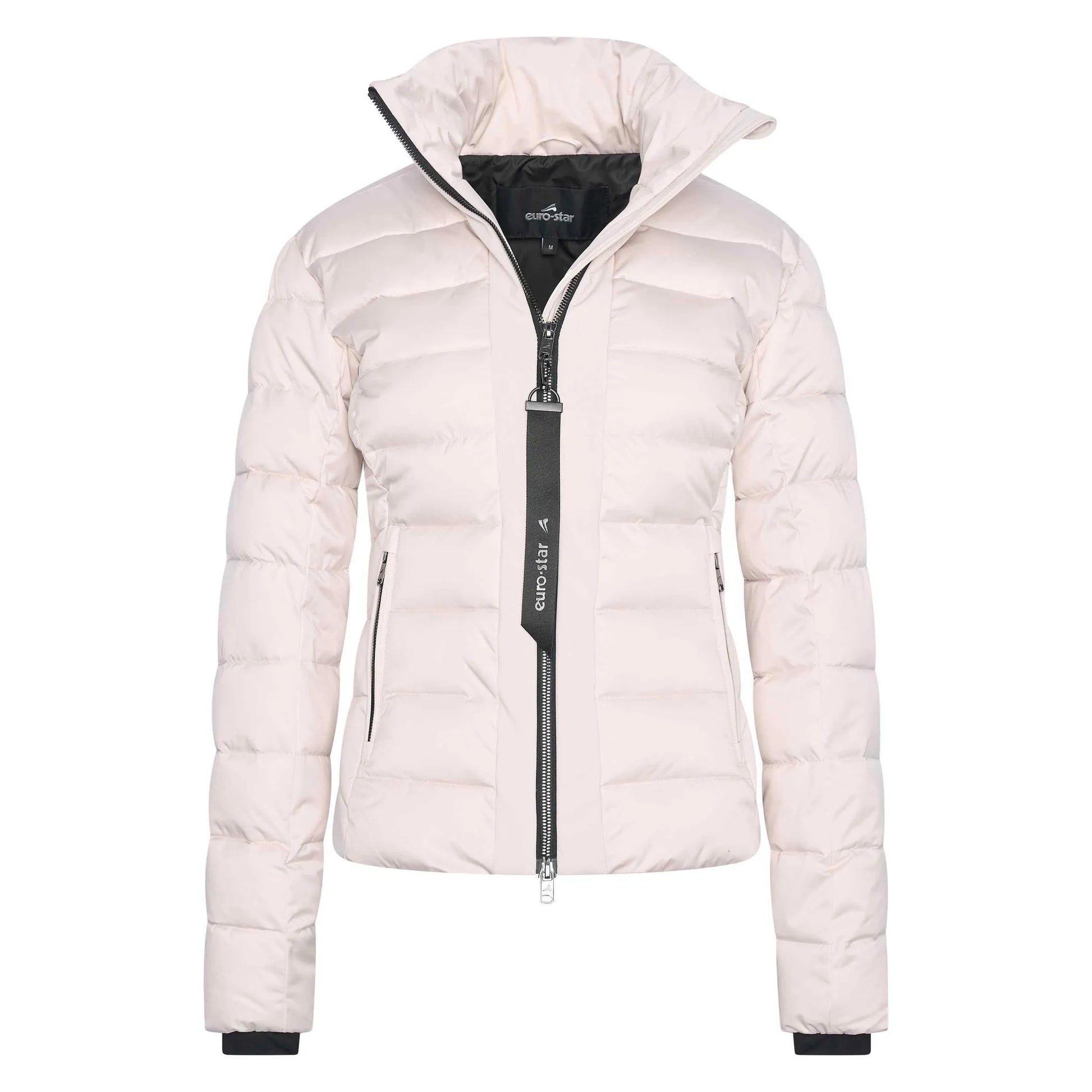 Euro-Star Bomber jacket ESCarrera-Ivory-S women's ivory padded jacket with front zip and high collar