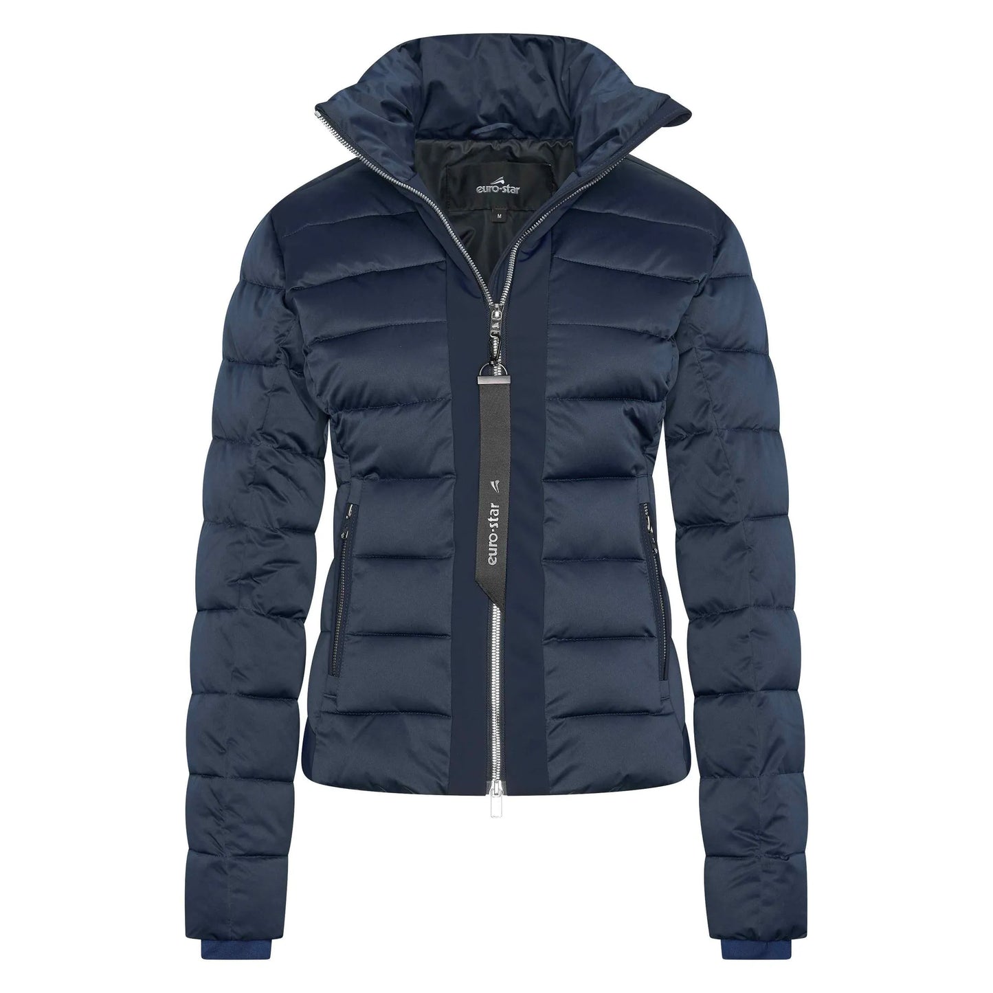 Euro-Star Bomber jacket ESCarrera-Ivory-S in navy blue quilted design with front zipper and high collar detail