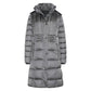 Euro-Star Parka ESFerrera-Magnet Grey-2XL women's long puffer coat with front buttons and hood for cold weather