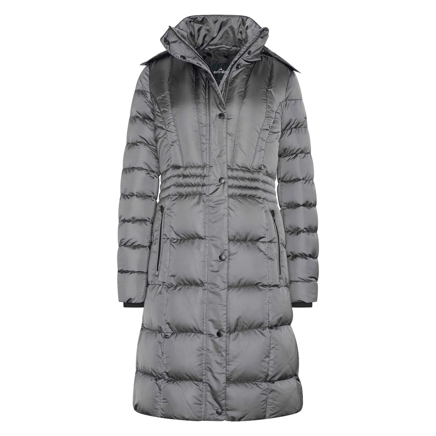 Euro-Star Parka ESFerrera-Magnet Grey-2XL, long insulated coat with hood, ideal for outdoor winter wear.